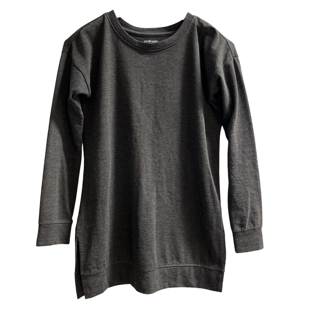Evolverie Top Womens XS Gray Charcoal 100% Cotton Long Sleeve Outdoor Base Layer